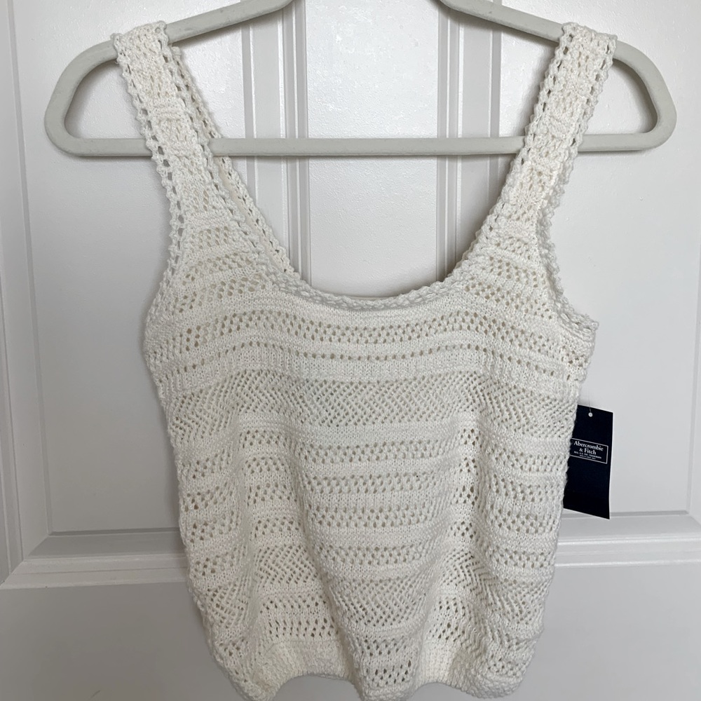 Abercrombie & Fitch White Crochet Top, size Small